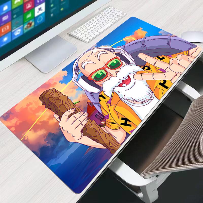 Big Mouse Pad DBZ Dragon Ball Master Roshi Carpet Laptop Pc Gamer Keyboard Mat Big Mousepad Edge White Tassel Rubber Table Mat