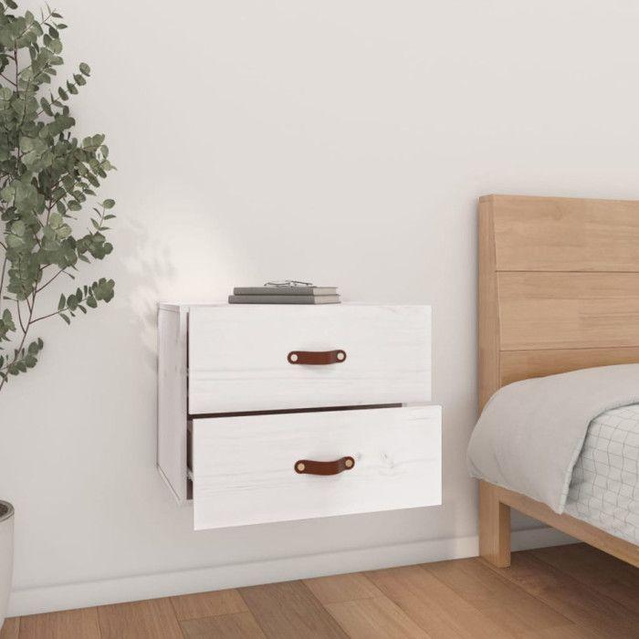 820978 vidaXL Table de chevet murale Blanc 50x36x40 cm