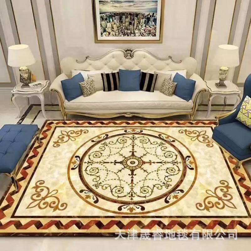 Modern Marble Print Area Rug Living Room Sofa Coffee Table Decorative Floor Mat Crystal Velvet Non-Slip Durable Washable