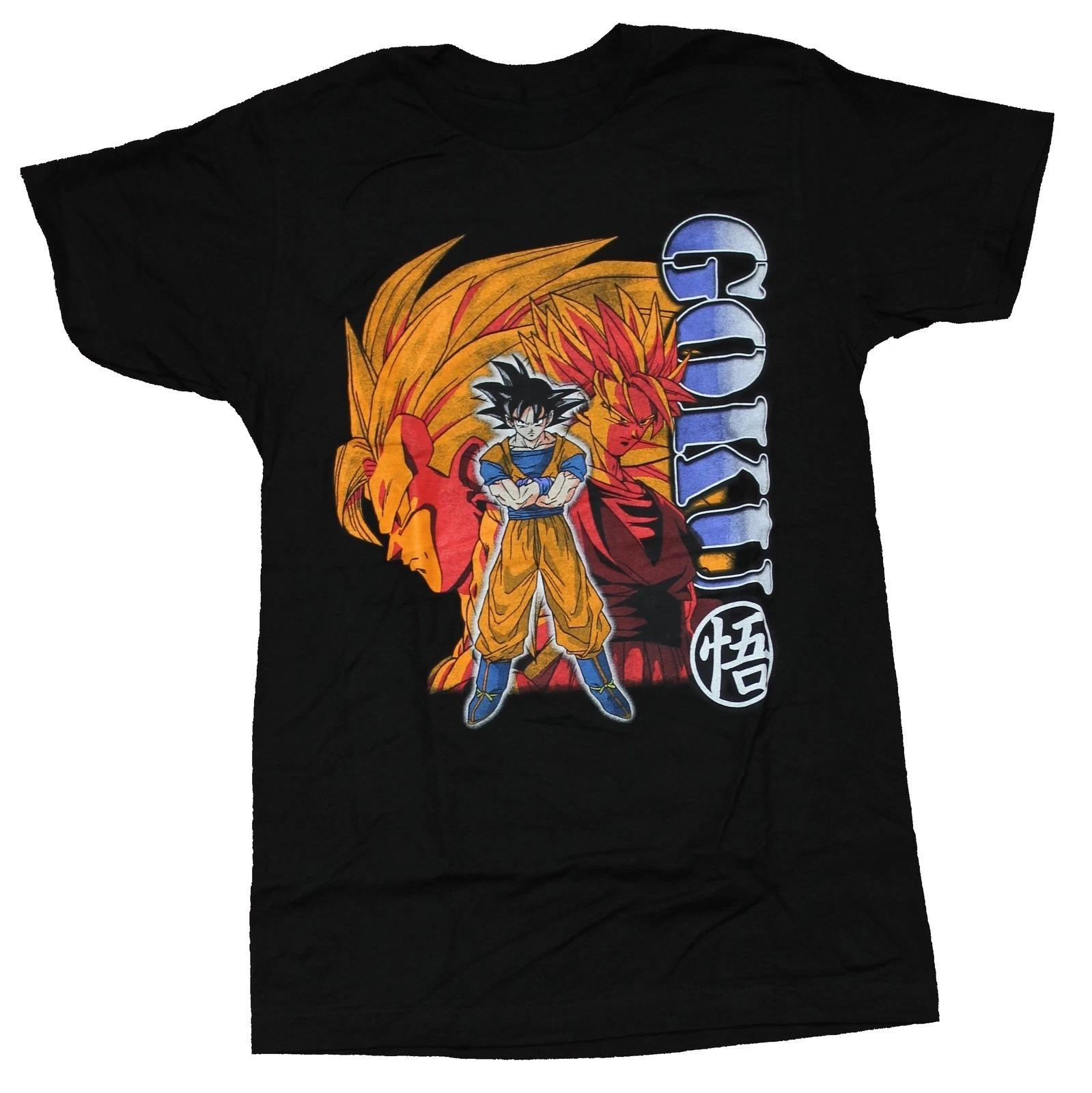 

Dragon Ball Z TShirt Men Goku Multi Form Vintage Anime Graphic Short Sleeve Oversized Streetwear Loose Fit Anime Fan Tee L