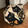 1PC Cats Floral Auto Folding Umbrella - Compact 8-Rib Design, Durable Plastic & Iron, Lightweight for Outdoor Daily Use055