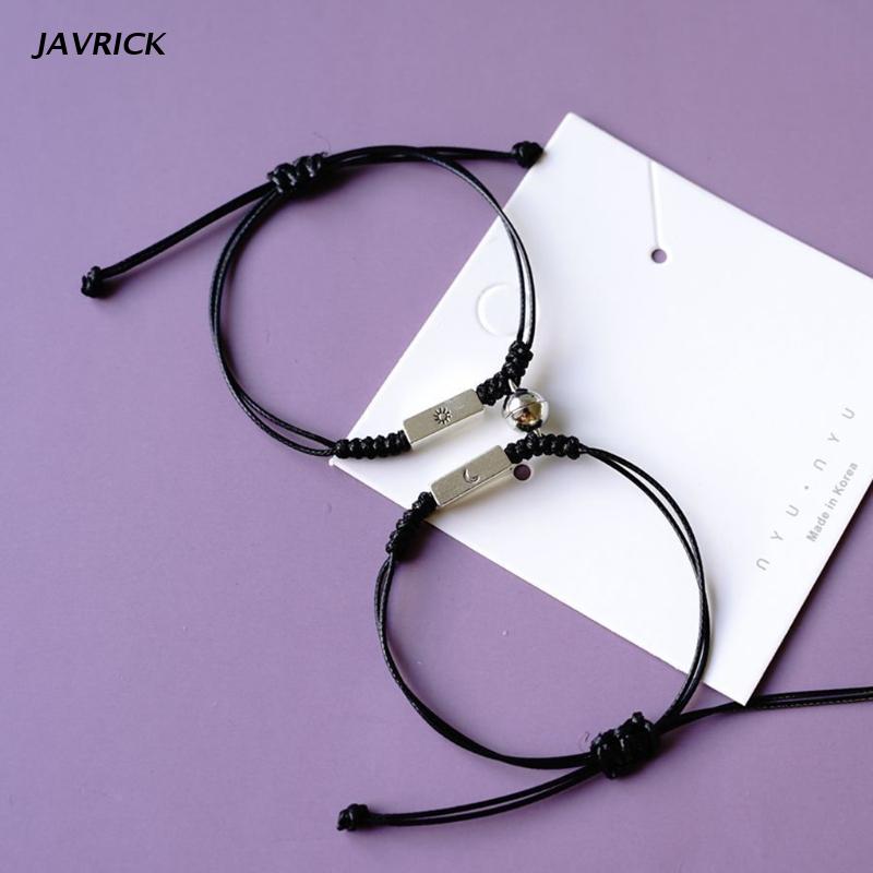 Attractive Handmade Round Couple Magnet Wrist Bracelet Women Lover 'S Stars Moon Charm Female Male Paired Friendship JewelryFashion Bracelets