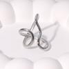 Finger Ring Open Adjustable Fit Women Ring Stainless Steel Texture Exaggerated Unconventional Lines Design Finger Band Jewelry Gift