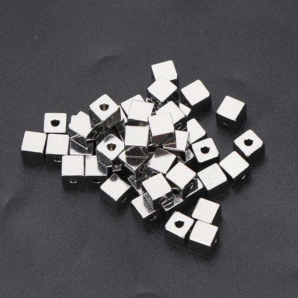 50pcs Stainless Steel Square Spacer Beads Steel DIY Necklace Accessories  DIY Jewelry Making