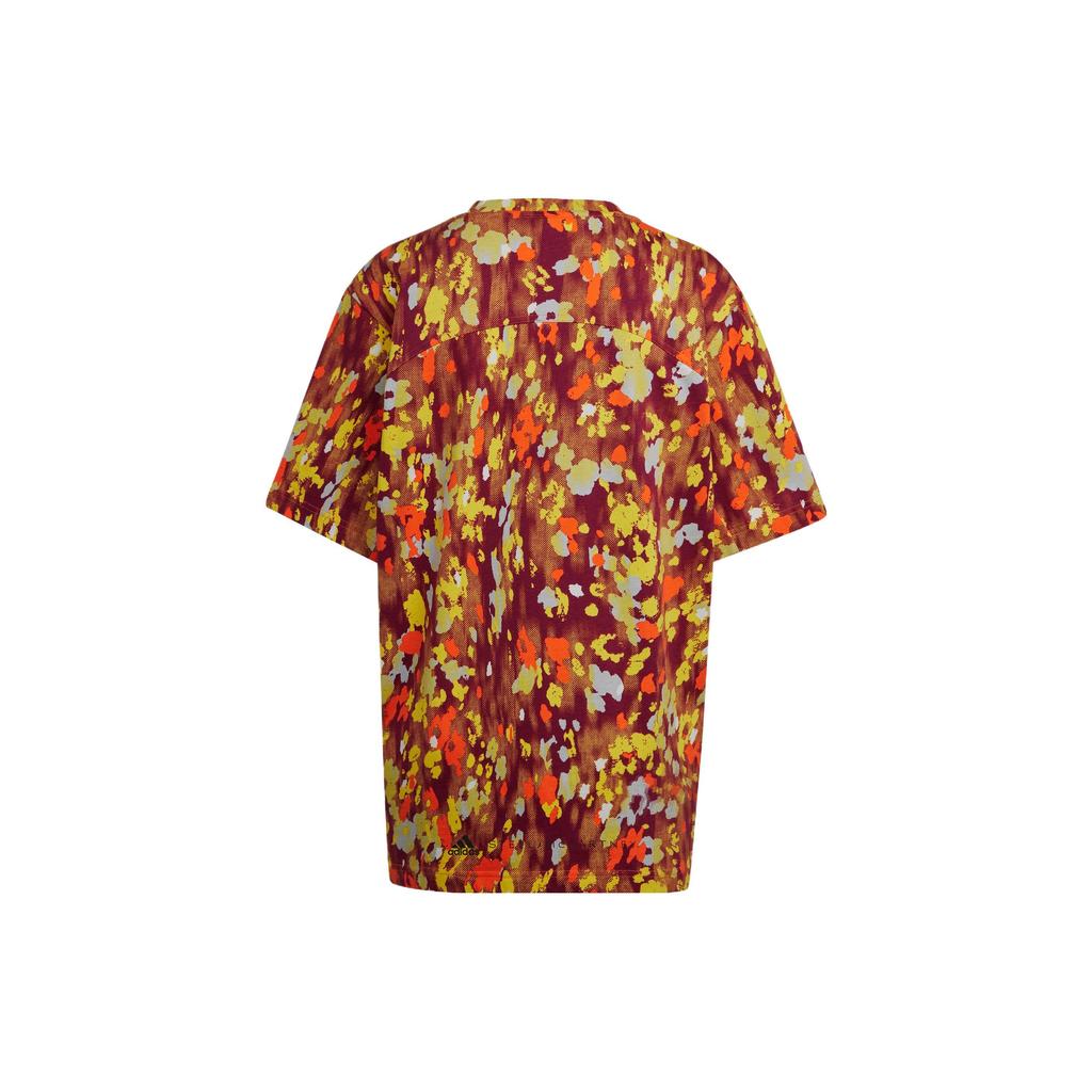 adidas All Over Floral Print Crew Neck Short Sleeve T-Shirt Women Tops Multicolor HG1931