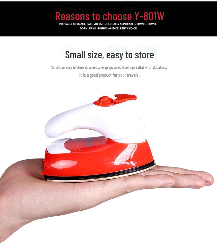 Compact Handheld Electric Iron for Dorms and Households