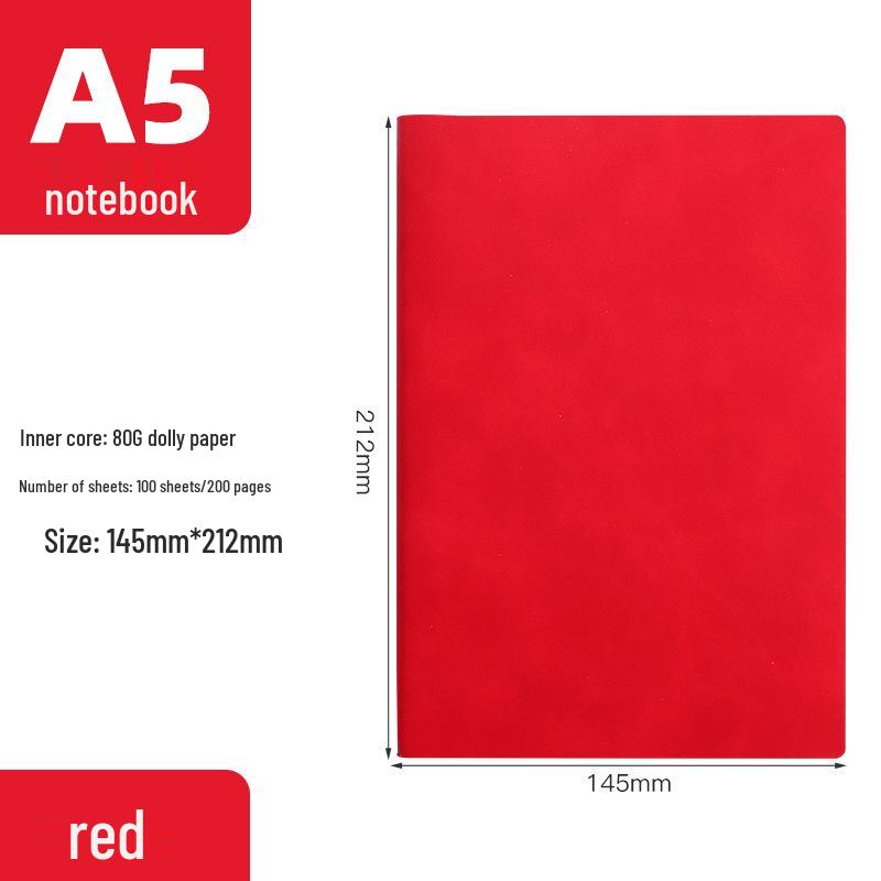 A5 Sheepskin Leather Notebook - Retro Soft Business Diary Planner with Custom Logo