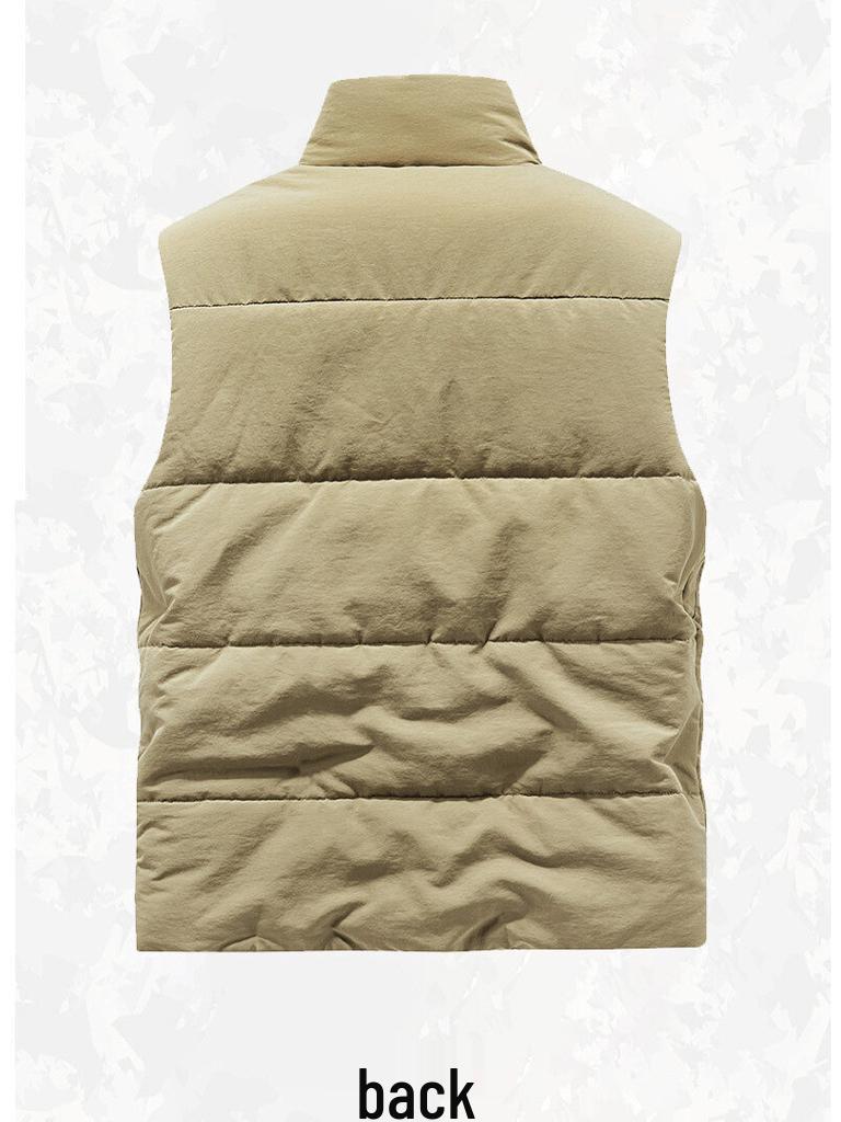 Men's Fleece-Lined Multi-Pocket Vest: Outdoor Down Cotton Photography Gilet, Plus Size, Trendy Dad Style