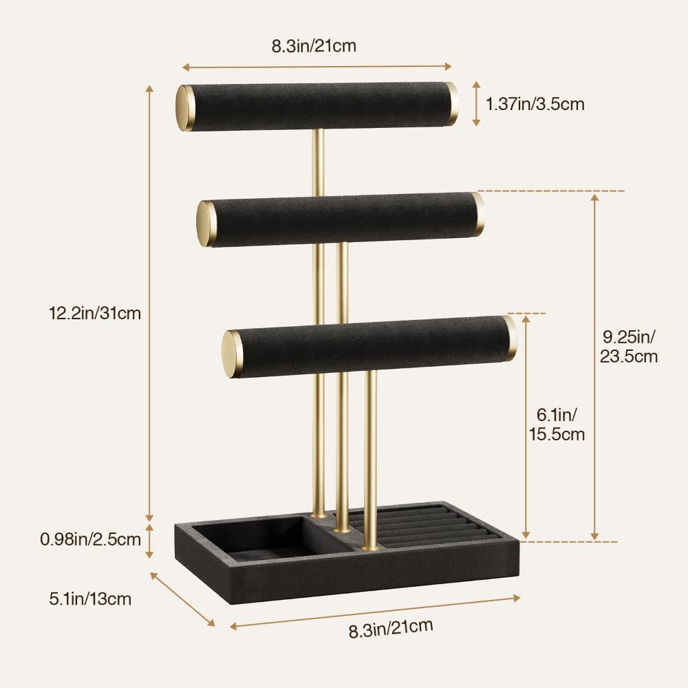 Wooden Bracelet Organizer Stand 3 Tier Necklace Storage Rack Upgraded Jewelry Display Stand  Unisex
