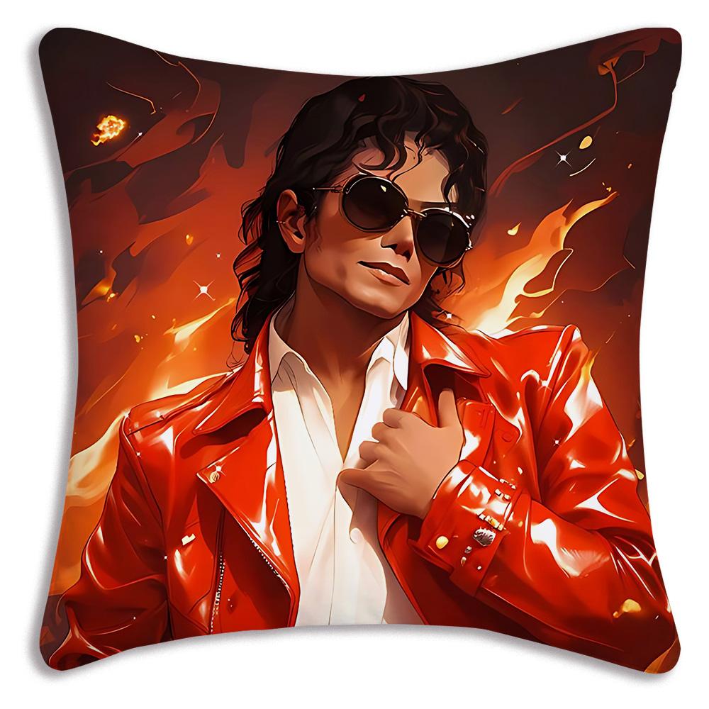 Custom Super Star Michael Jackson Pillow Covers Cartoon Sofa Decorative Home Doublesided Printing Short Plush Cute Cushion Cover