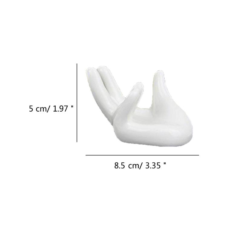 3Pcs Air Plant Holder Ceramics Airplants Holder Small Container Pots Hand Shape Office Desk Base Airplants Display Container