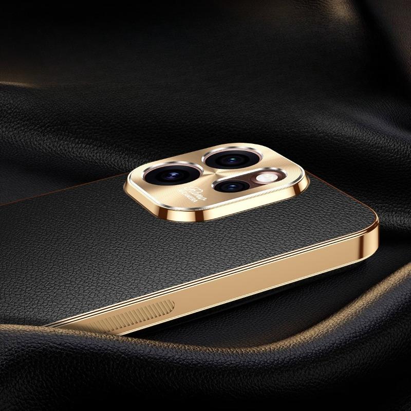 Plating Texture Lichee Pattern Leather Cover For Oppo Reno 15 15Pro Shockproof Lens Protection Case For Oppo Reno 15 Pro Bumper