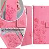 For Motorola Moto E14 4G/G04 4G/G04s 4G/G24 4G Leather Case Wallet Card Slots Butterfly Flower Phone Cover with Strap