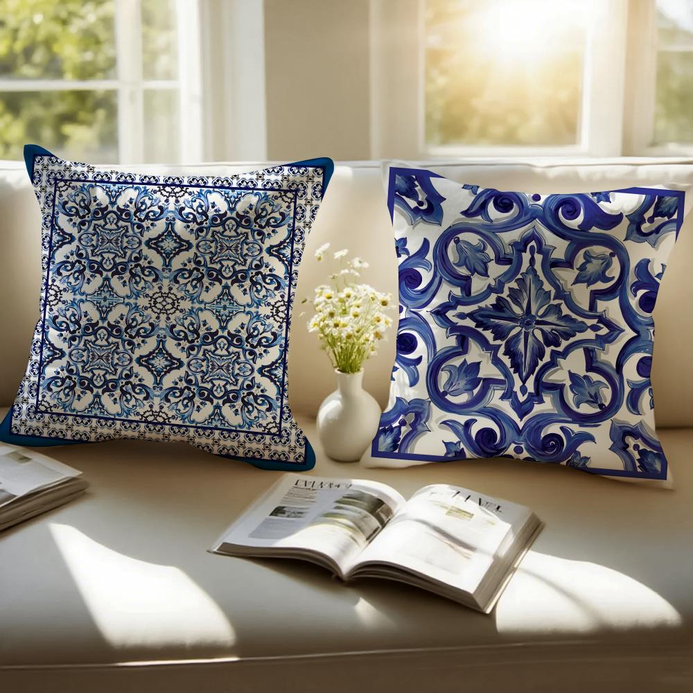 Islamic Tile Pattern Cushion Cover Cushion Cover Soft Washable Pillow Case Multi-Scene For Couch Bed Travel Office Use
