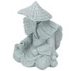 Fisherman Statue Sitting Fishing Old Man Figurine Small Desk Ornament for Cabinet Living Room Office Decoration