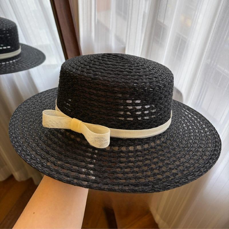 Spring and summer new bow seaside photo top hat children's sunshade straw hat beach vacation wind sun protection sun hat