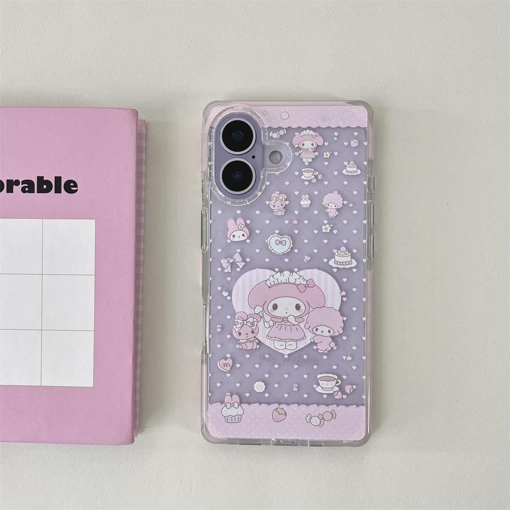 Cartoon Square Melody Drop-Proof Full Coverage Phone Case for iPhone 15/17/16 PROMAX