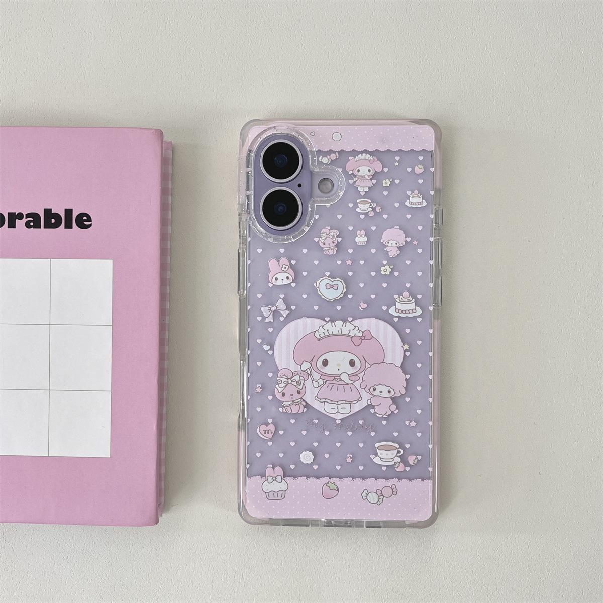 

Cartoon Square Melody Drop-Proof Full Coverage Phone Case for iPhone 15/17/16 PROMAX iPhone 15 Pro
