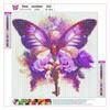 Rhinestone Painting Butterfly 5D Embroidery Full Drill Shiny Rhinestone Colorful DIY Art Crafts Handwork Wall Decoration