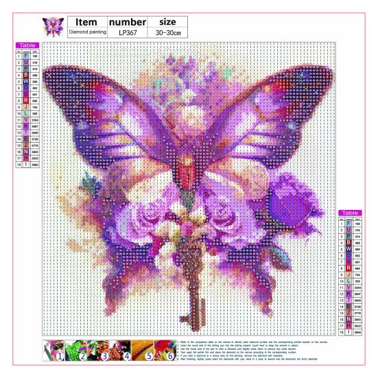 Rhinestone Painting Butterfly 5D Embroidery Full Drill Shiny Rhinestone Colorful DIY Art Crafts Handwork Wall Decoration