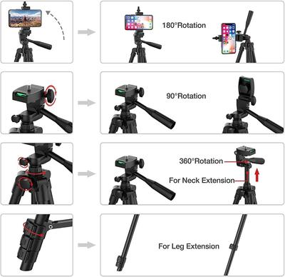 100cm Adjustable Phone Tripod Stand with Bluetooth Remote Universal Camera Mount for Video Recording And Photography