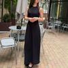 Spring and Autumn New European Beautiful Women Sleeveless Waist Round Neck Dress Temperament Hip Temperament Thin Dress