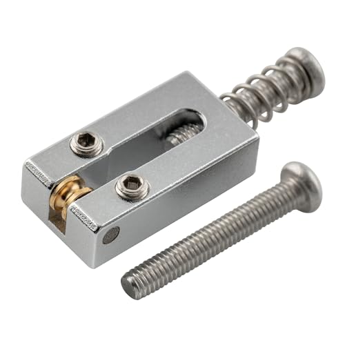 Musiclily Ultra 10.5mm Brass Guitar Roller Bridge Saddles for Strat/Telecaster Style Electric Guitars, Chrome (Set of 6)