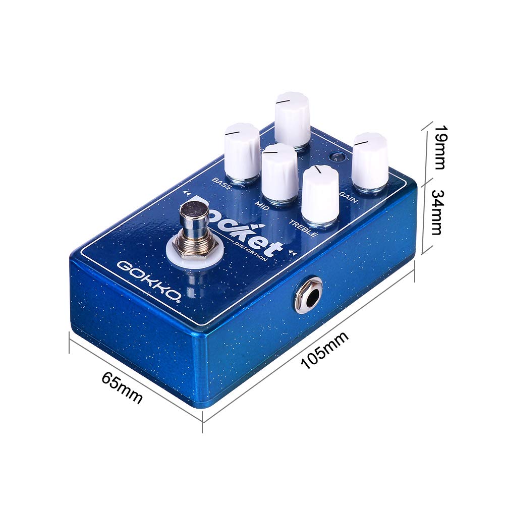 The GOKKO Rocket distortion pedal features and treble true and a wide range of tones from classic overdrive to modern making it a versatile guitar