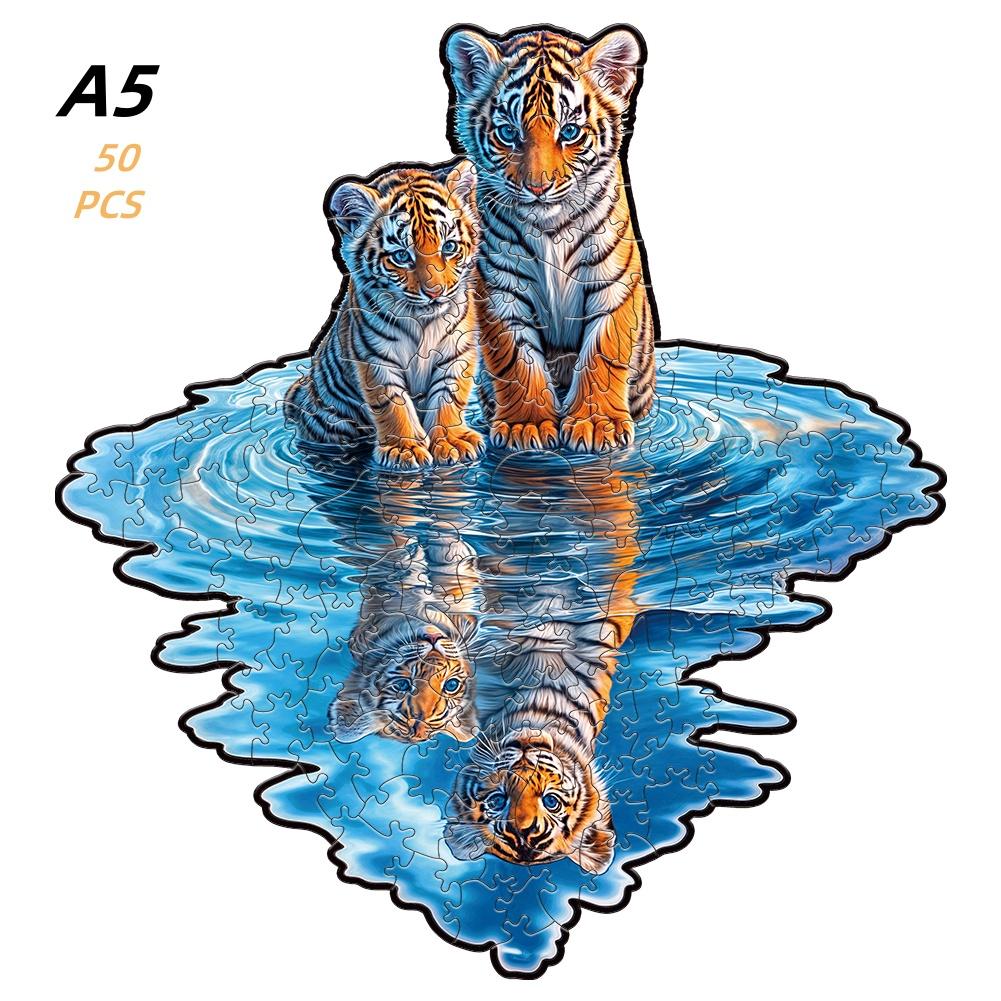 Cat Tiger Wooden Jigsaw Puzzle Ideal for Adults Games Holiday Present Home Decor Scenery Wooden Art Puzzles Children S Puzzle Playthings