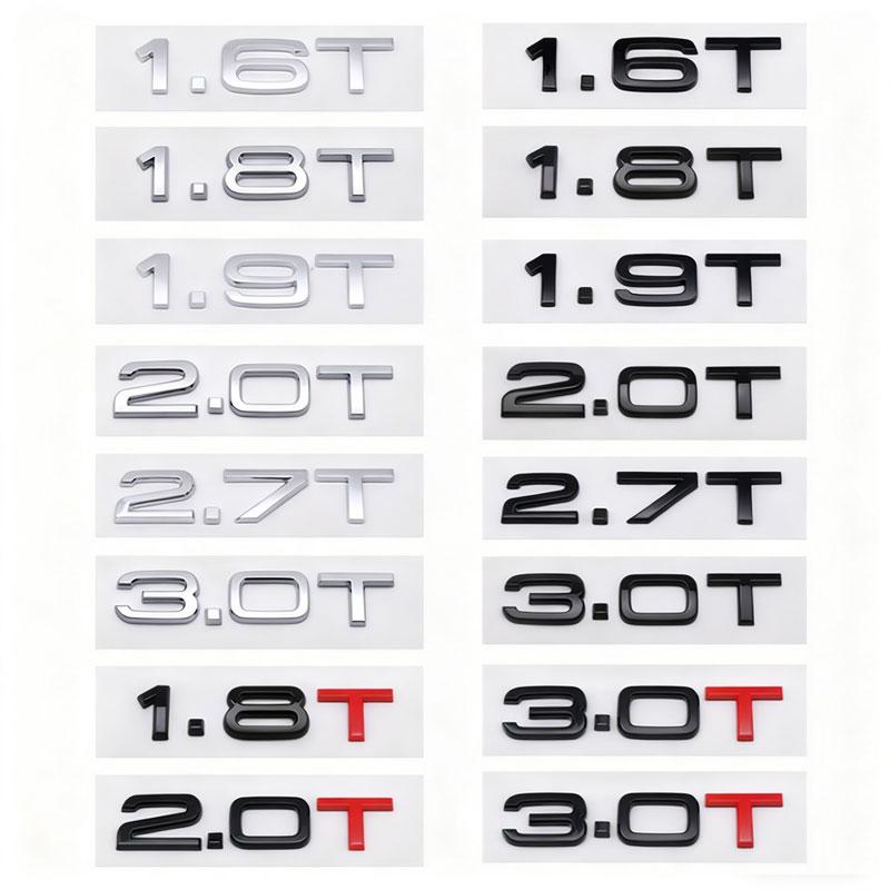 2026 1.8T 2.0T 3.0T 1.6 1.9 2.7T car stickers for Audi A3456A7 Q3 Q5 Q7 refit labeling rear trunk logo mark car accessories emblem