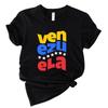 Cotton Shirt with Venezuelan Flag Printed on It Traditional South American Shirt 2026 Summer Fashion Women Cotton Loose Tshirt