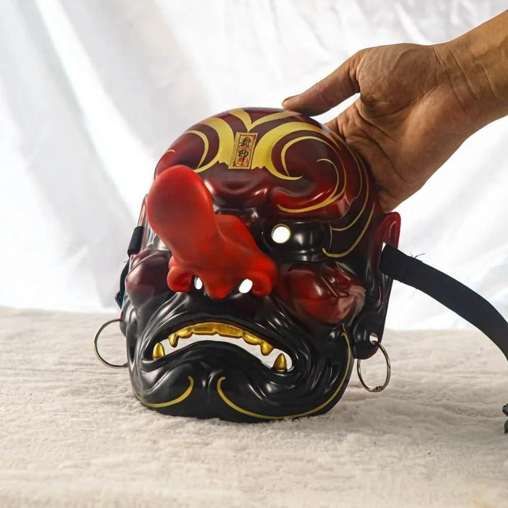 Full Face Japanese Tengu Oni Mask - Cosplay Roleplay Costume Prop Party Decoration