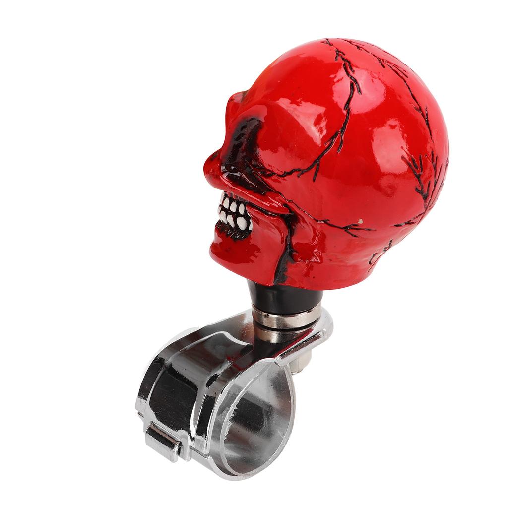 Skull Shape Steering Wheel Knob 3cm Diameter Resin Turn Knob Spinner Booster for Cars Trucks Tractors Boats Red