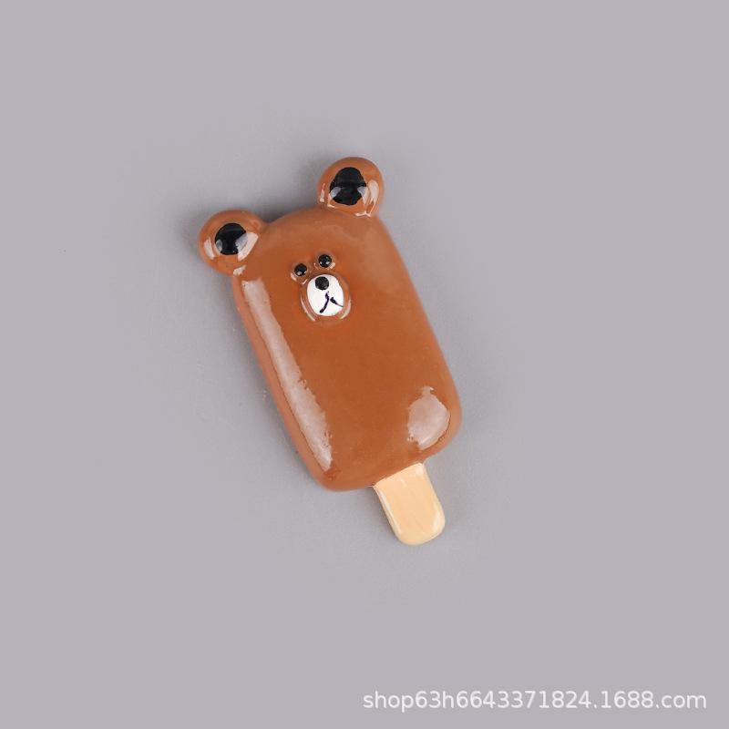 Simulation Resin Accessories Ice Cream Cabinet Cartoon Animal Popsicle Diy Jewelry Accessories Materials Children'S Play House Toys