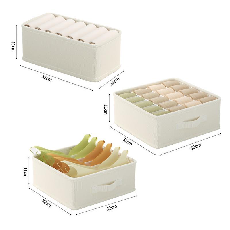 1/3pcs White Underwear Storage Box Socks Underwear Storage Drawer Division Multifunctional Household Wardrobe Classification