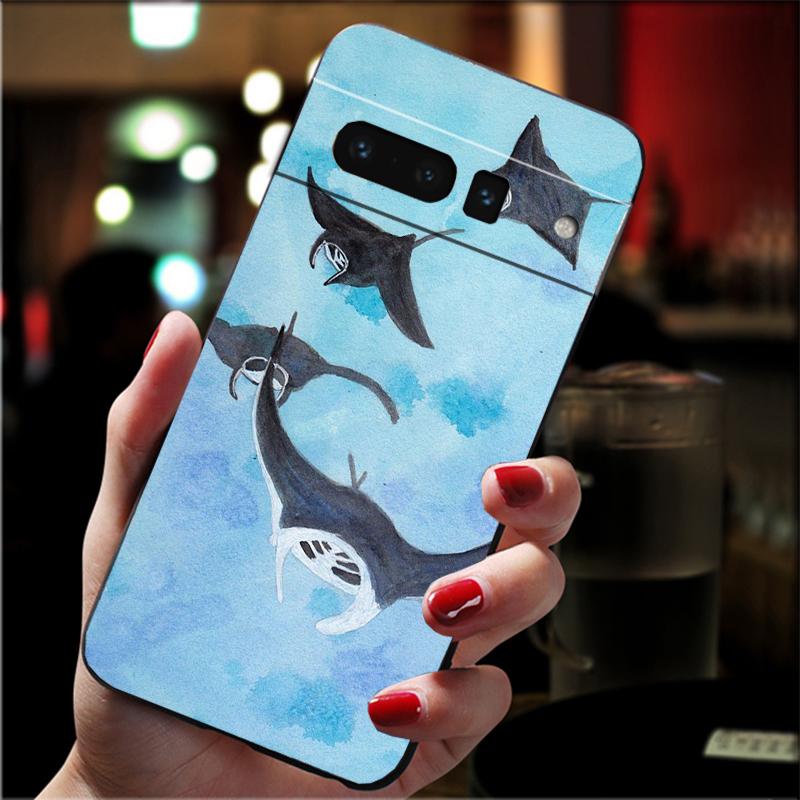 Phone Case For Google Pixel 10 9 Pro XL 9A 8 7 6 Pro Pixel 8A 7A 6A Pixel 8 7 6 5 Ocean Animal Manta Rayjpg
