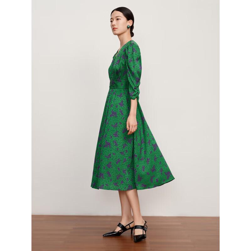 

JOOZZI ANNECY Женское шифоновое платье с V-образным вырезом и цветочным принтом M