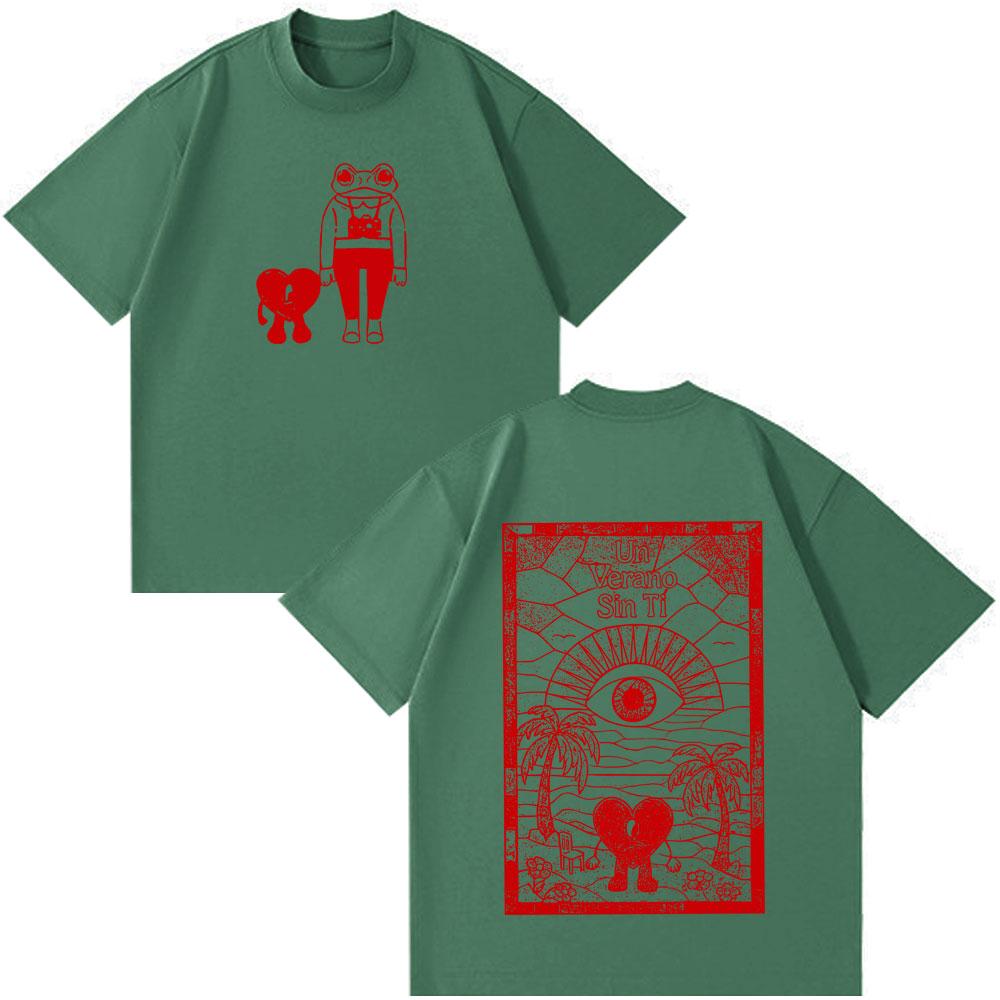 Bad Bunny Un Verano Sin Ti Fashion Print Vintage T Shirt Men Women Oversized Tshirt Casual Cotton Harajuku Streetwear Tshirts