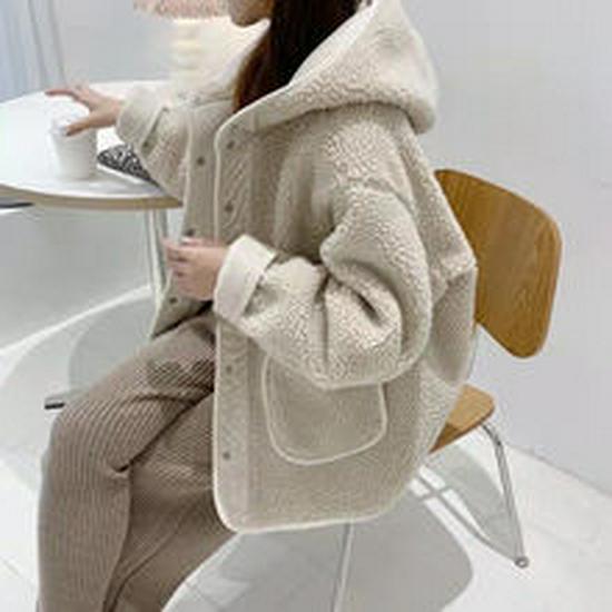 Women's Loose Fit Zip-Up Hooded Sweatshirt - Solid Color, Autumn/Winter 2025 Collection, Available in 6 Colors.
