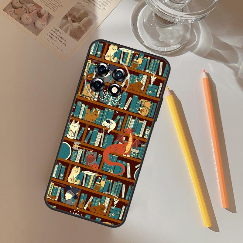 Library In Wonderland Funda For OnePlus 12R 13 12 R 11 9 10 Pro 8T 9RT 10T OnePlus Nord 4 CE 2 3 Lite N20 N30 Case