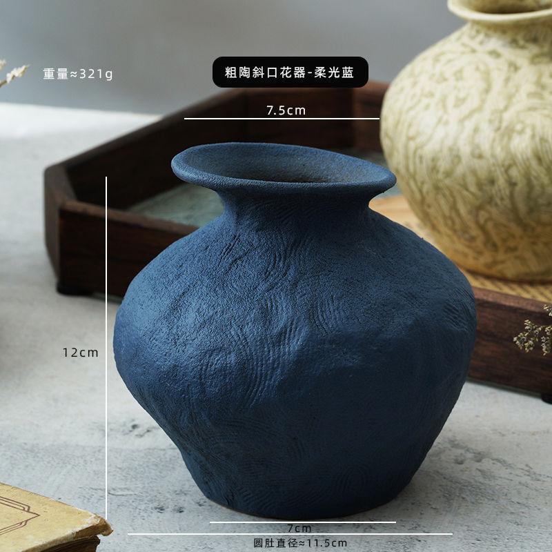 Vintage Ink Splash Ceramic Dried Flower Vase Art Irregular Bevel Plant Flower Vase Crafts Porch Ornaments Interior Decoration