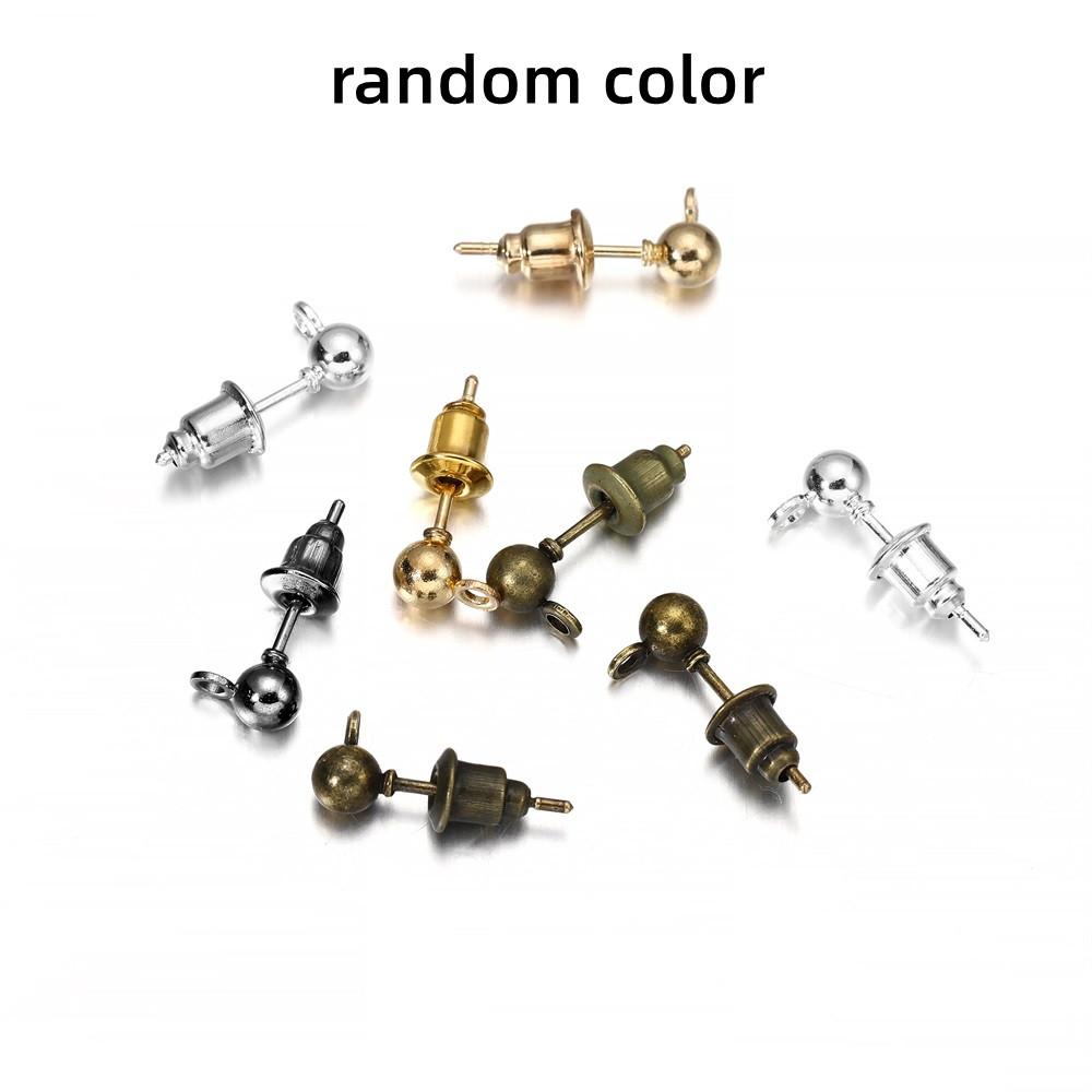 20-50pcs/lot 3/4/5/6mm Pin Findings Stud Earring Basic Pins Stoppers Connector For DIY Jewelry Making Accessories Supplies