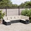 VidaXL Garden Lounge Set 8 Pcs with Cushions Black Braided Resin 3325532