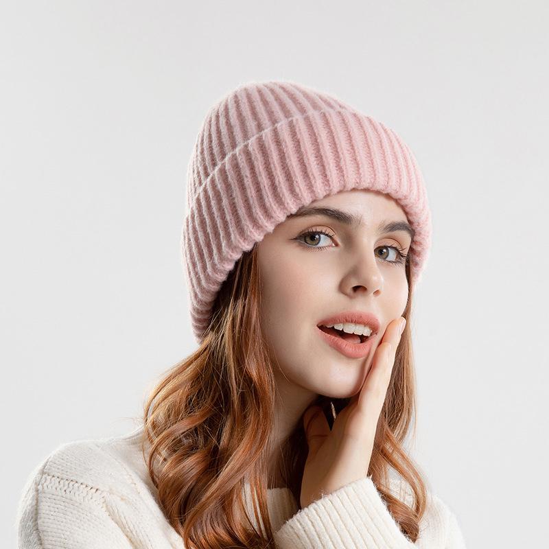 Women Winter Hats Knitted Hat Fashion Solid Color Skullies Beanies Female Outdoor Windproof Thermal Russia Snow Ski Cap Bonnets