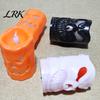 Outdoor Halloween Decoration Light Flameless Candle with LED Light, Ghost Face Pumpkin Skull Design Melted Wax Effect Safe Battery Operated Indoor for