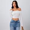 Abbigliamento da donna primavera ed estate, scollo a una spalla, T-shirt dolce e piccante, corto, mostra l'ombelico, top sexy