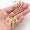 Phoenix pendant keychain stainless steel classic mythical bird guardian totem falling keychain men's and women's jewelry gifts