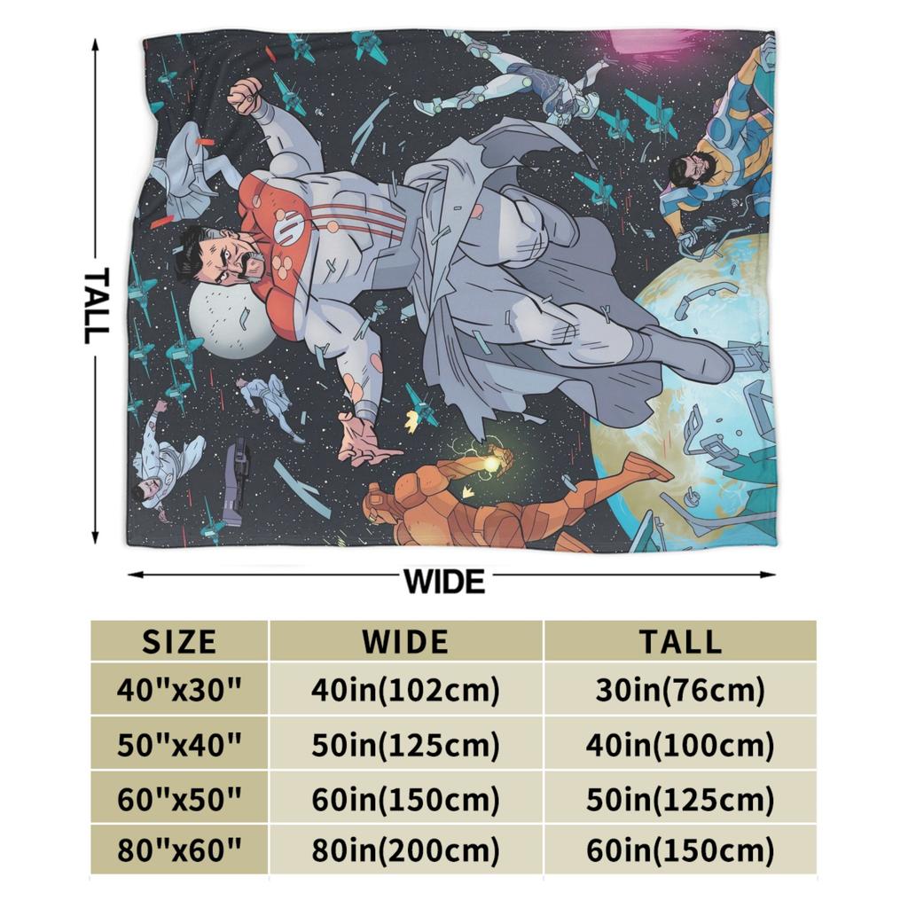 invincible Omni-Man Space Portrait Blanket Warm Plush Throw Blanket For Home Decor Airplane Travel Flannel Bedspread Bed Cover