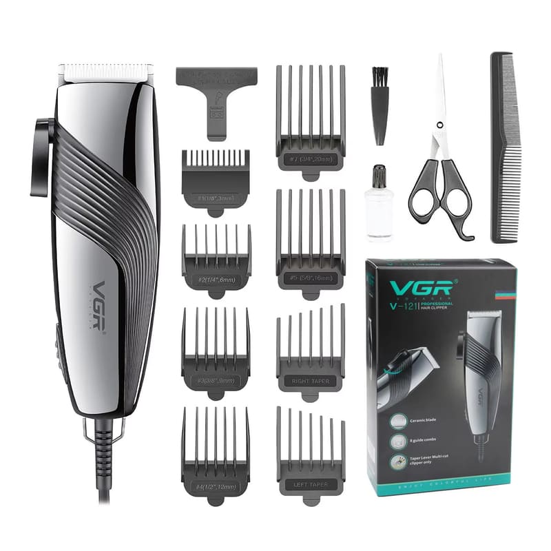 

VGR 121 Hair Trimmer Adjustable Hair Cutting Machine Professional Oil Head Clipper Electric Haircut Machine Wired Trimmer Clipper Carved Home Clippers чёрный