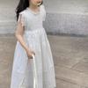 Coton Moyen À Grand Vêtements Pour Enfants Dentelle Blanche Robe Filles Princesse Petite Fraîcheur Robe Gilet Style Été